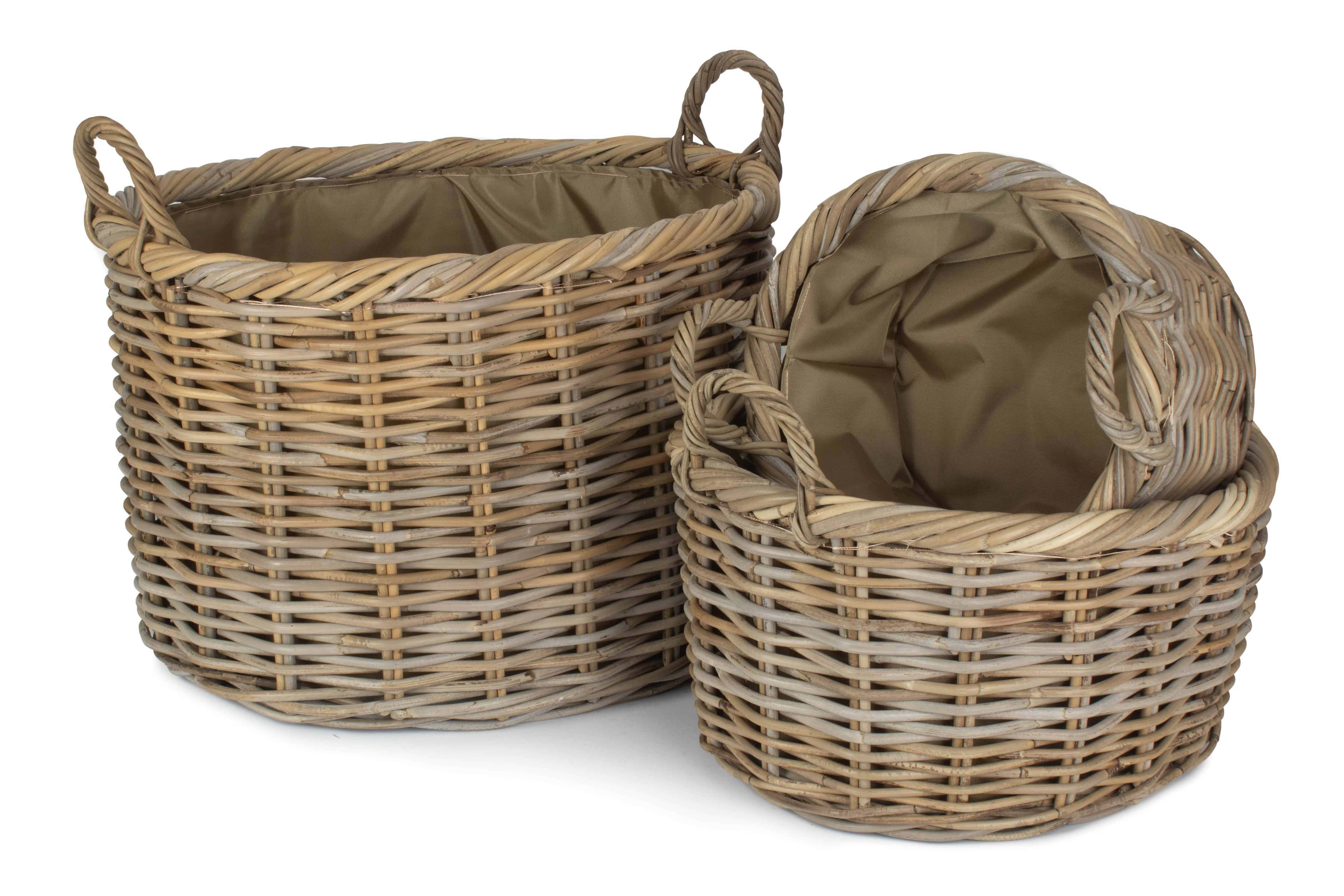 Amphora Rattan Log Basket With Cordura Lining