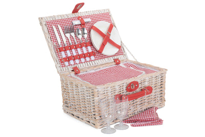 Gingham 2 Person Fitted Hamper Red Display