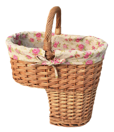 Stair Basket With Rose Lining Left Side