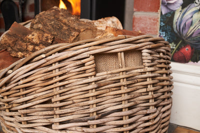 Boat Shaped Rattan Log Basket