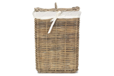 Square Rattan Laundry Hamper Basket Side