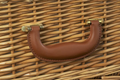 Deluxe Fitted Wicker Hamper Tan Handle