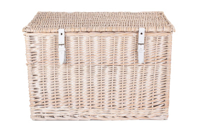 24" White Wash Chest Hamper Front