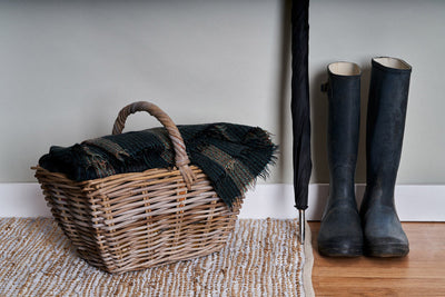 Wicker Kindling Basket With Handle