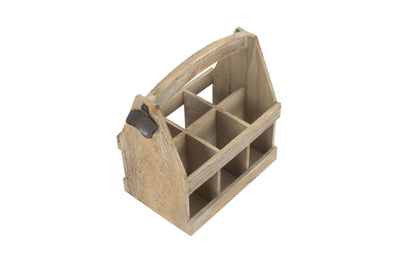 Oak Effect Bottle Carrier 6 Carrier Top