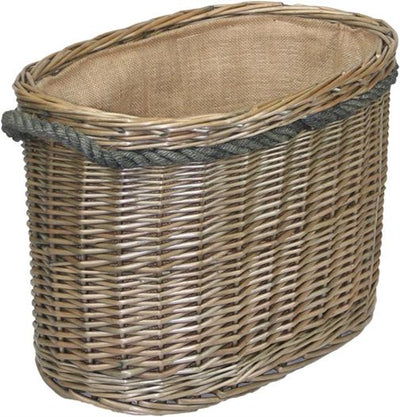 Oval Rope Handled Log Basket