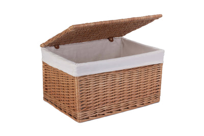 Light Steamed Lined Storage Hamper Large Open