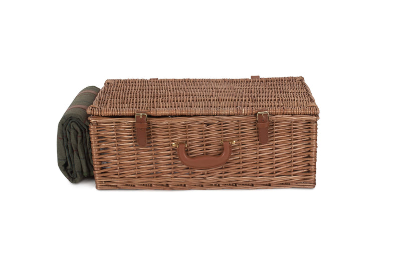 Green Fitted Tweed Hamper Large Closed