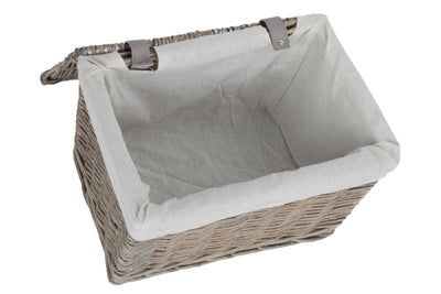 Grey Wash Storage Hamper Open