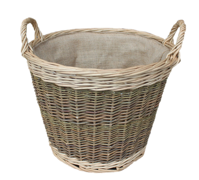 Large Unpeeled Log Basket With Lining