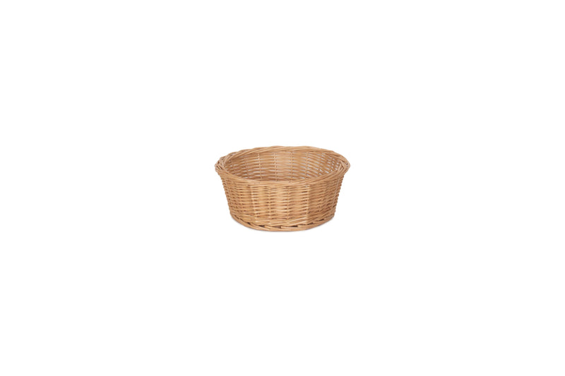 24Cm Round Buff Willow Tapered Tray