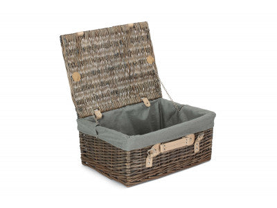 16" Antique Wash Hamper with Grey Sage Lining