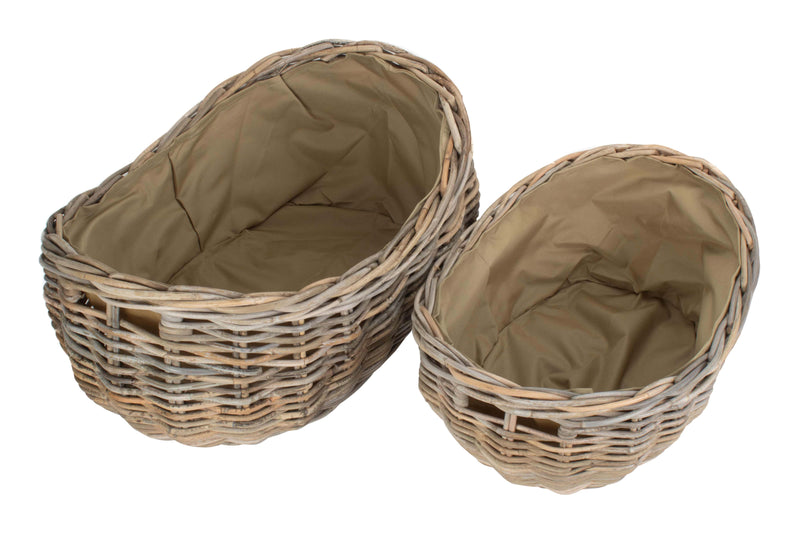 Boat Shaped Rattan Log Basket