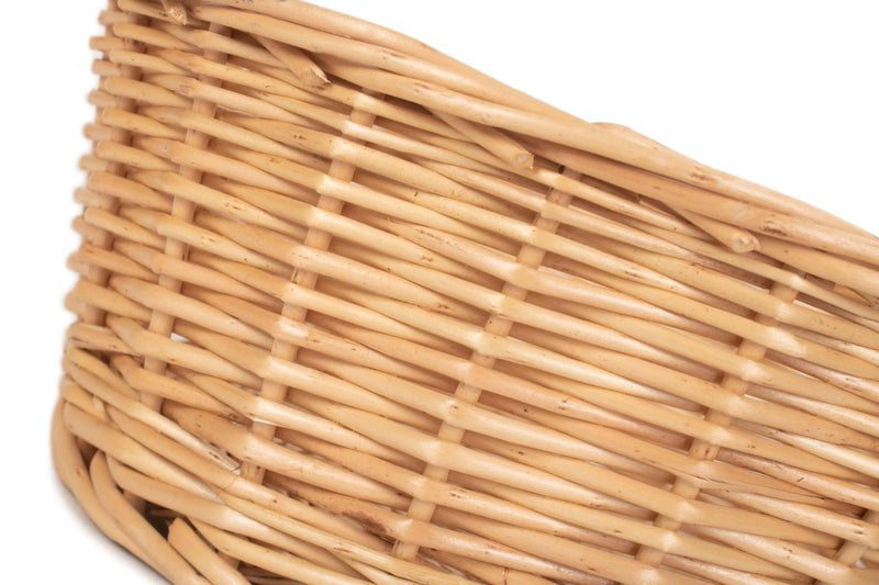 24Cm Round Buff Willow Tapered Tray