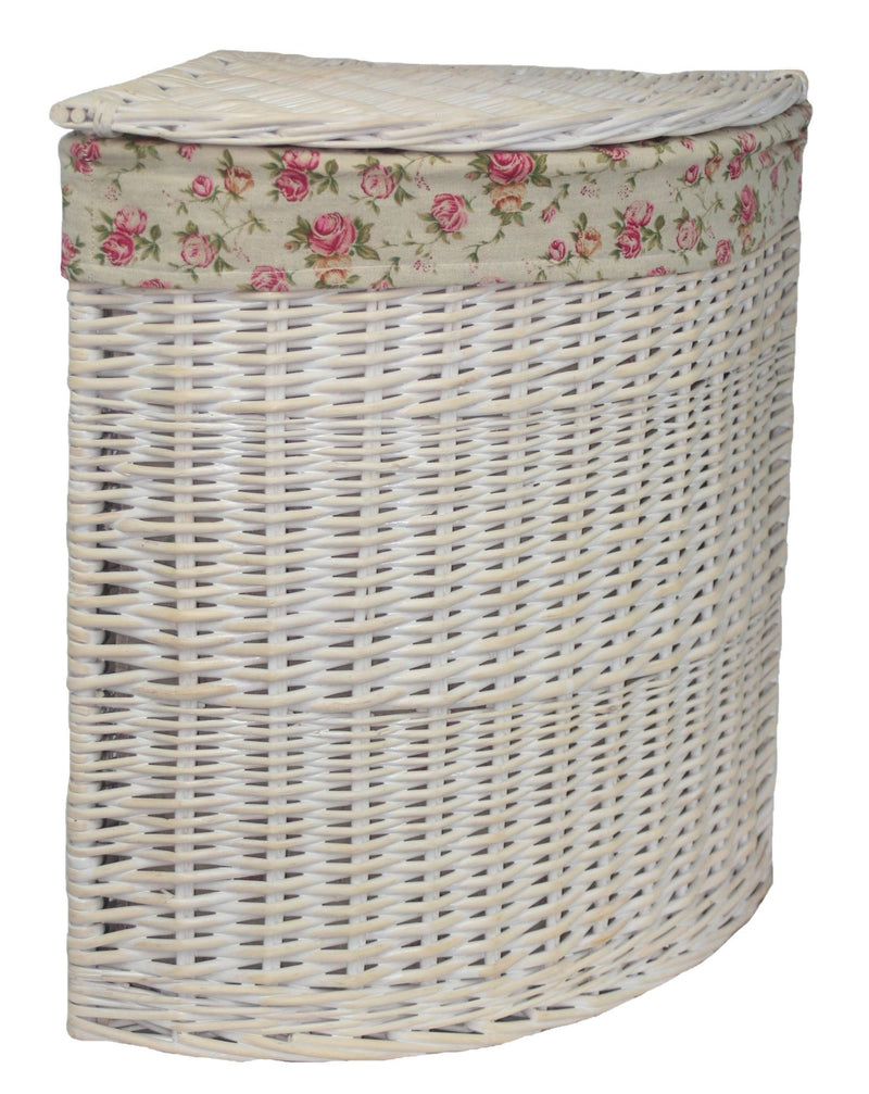 Corner White Wash Laundry Hamper Set 2 Small