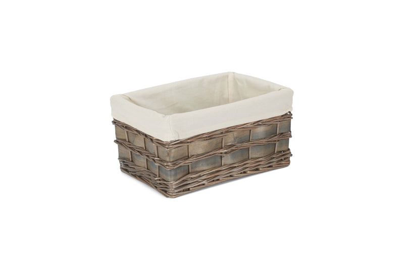 Grey Scandi Storage Basket Medium Lined