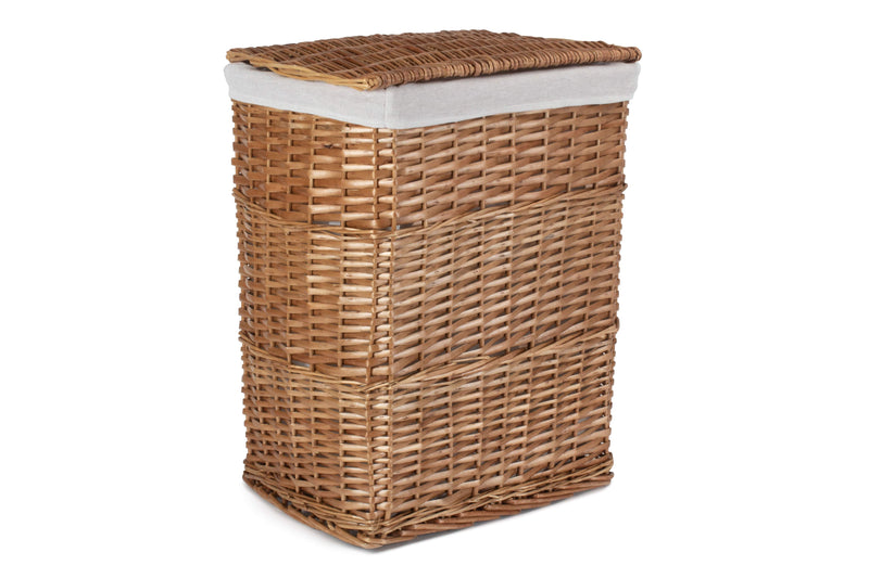 Double Steamed Wicker Laundry Hamper Basket Set 2