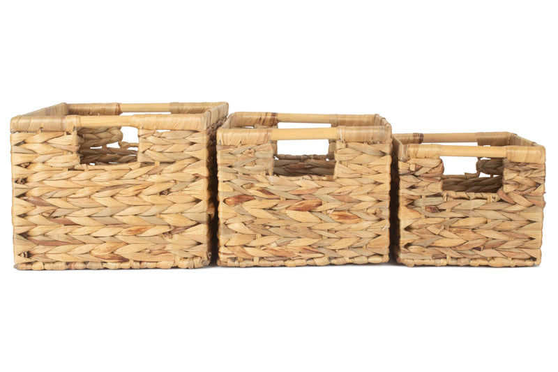 Nordic Water Hyacinth Storage Basket Set of 3