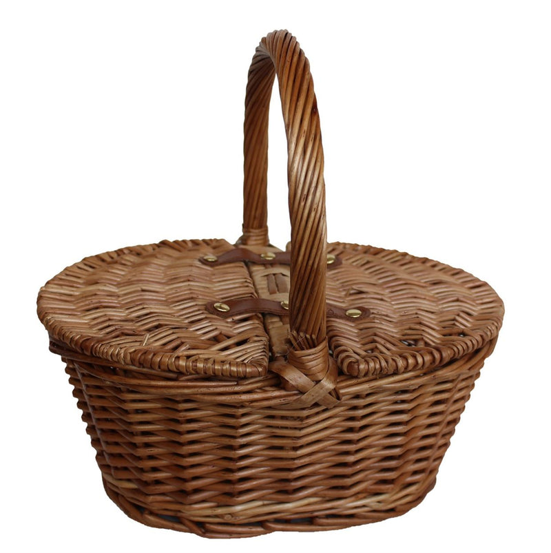 Light Steamed Oval Lidded Hamper Classic Small