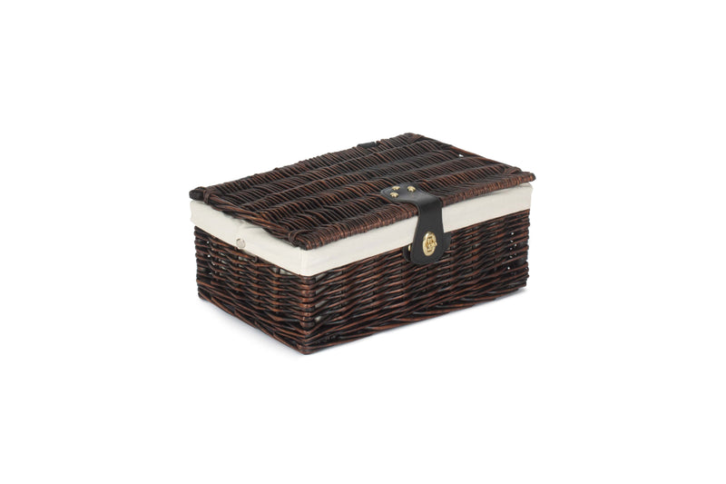 Chocolate Brown Hamper White Lined Front