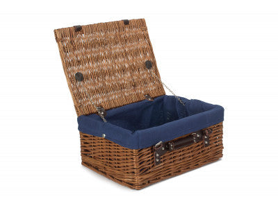 16" Double Steamed Hamper with Navy Blue Lining