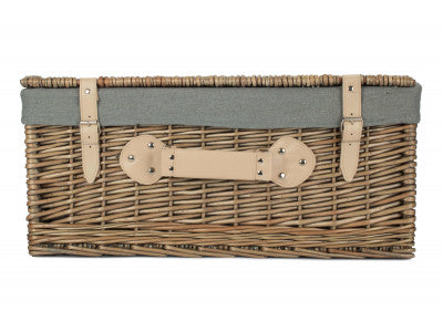 22" Antique Wash Hamper with Grey Sage Lining