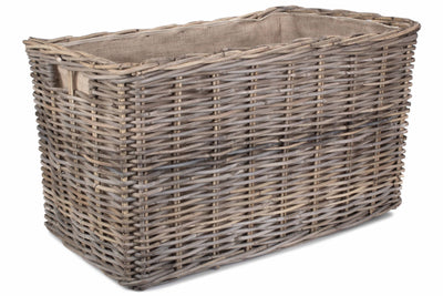 Rattan Kubu under bench basket with lining