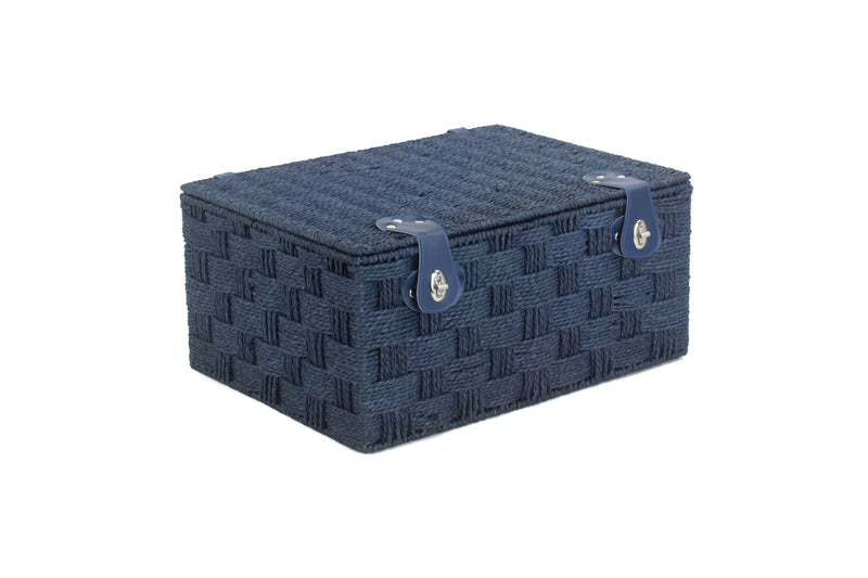 Paper Rope Hamper Blue