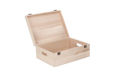 14" Wooden Box Unvarnished Open