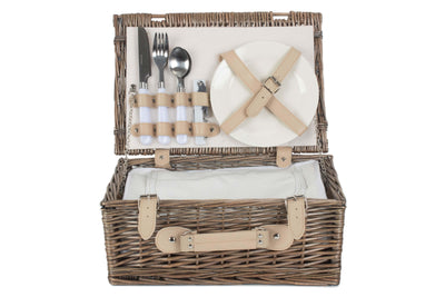 14" Fitted Wicker Picnic Hamper With Cooler