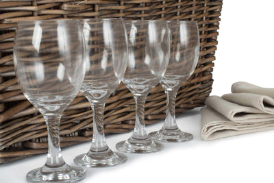 Double Lidded 4 Person Picnic Hamper Glasses Detail