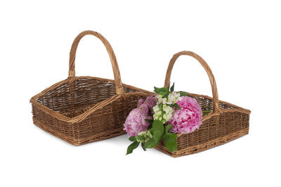 Wicker Country Trug Set With Flowers