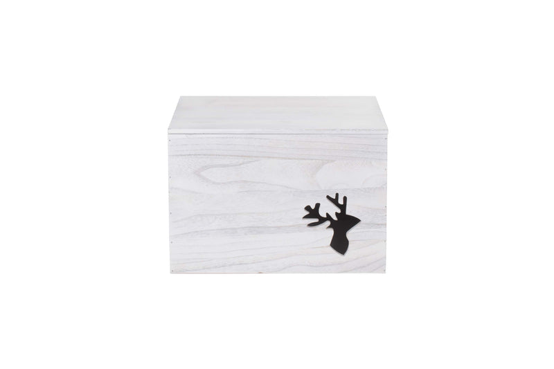 Reindeer Cut-Out Wooden Box Front On View