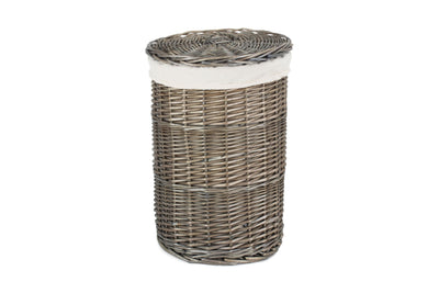 Handmade wicker laundry basket with lining