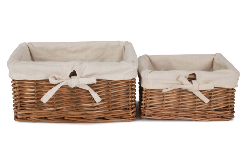 Autumn Double Steamed Willow Tray With Lining Set 2 Front View