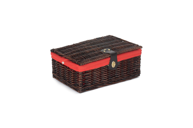 Chocolate Brown Hamper Red Lined Front