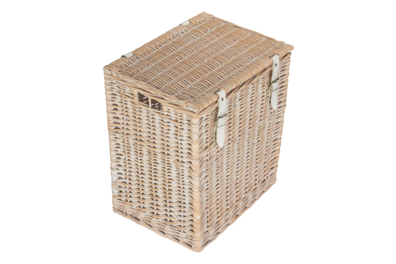 White Wash Vintner Storage Hamper Small closed