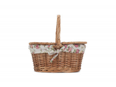 Childs Light Steamed Finish Oval Picnic Basket with Lining