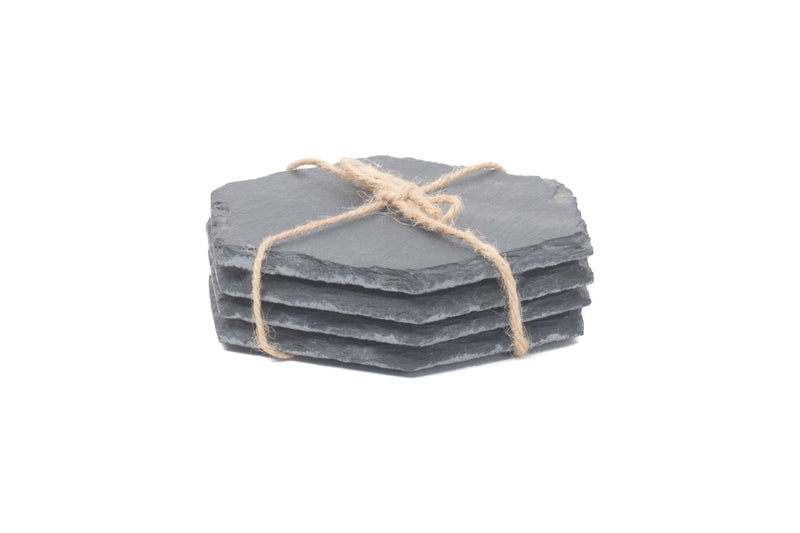 Hexagonal Slate Coaster Set 4