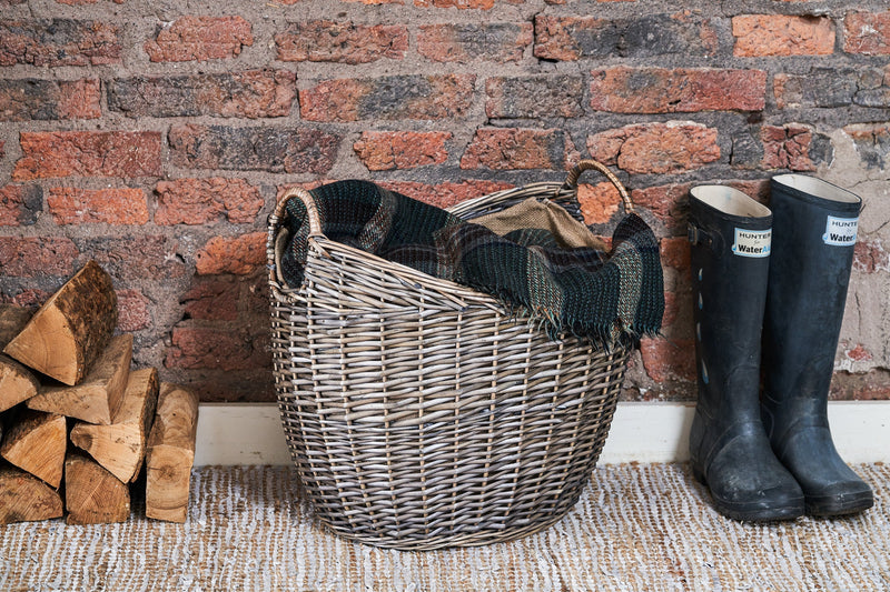 Scoop Neck Antique Wash Basket