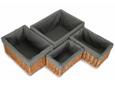 Double Steamed Storage Basket with Grey Sage Lining