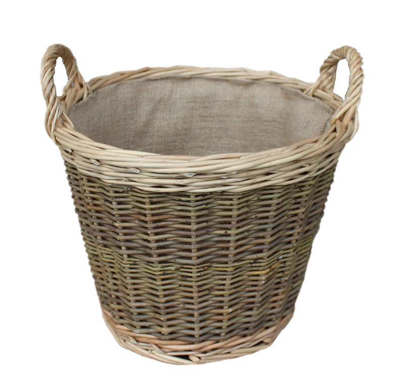 Small Unpeeled Log Basket With Lining