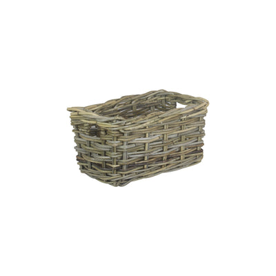 Rectangular Grey Rattan Storage Basket