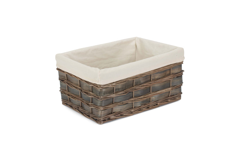 Grey Scandi Storage Basket Large Lined