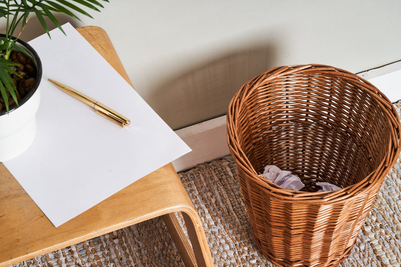 Light Steamed Wicker Bin