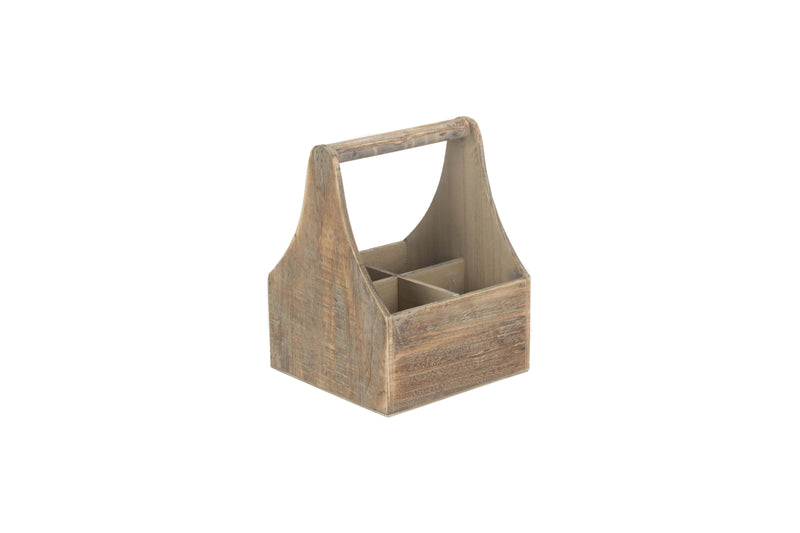 Oak Effect Bottle Carrier 4 Carrier Empty