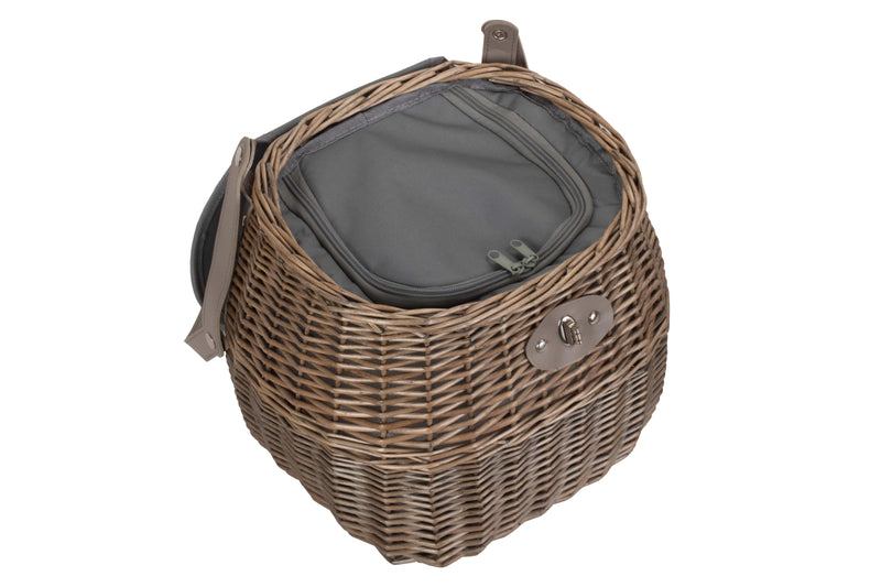 2 Person Creel Picnic Hamper Front Partial Open