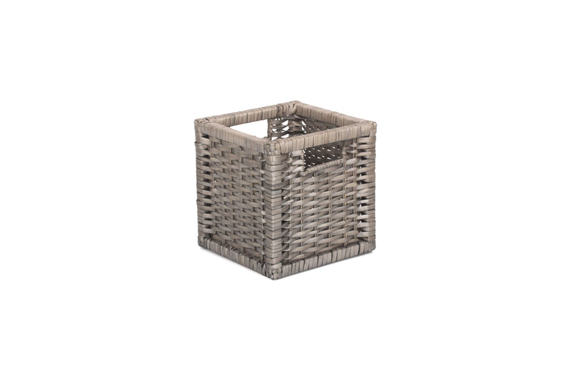 Wooden Framed Split Willow Storage Basket Small