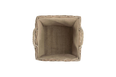 Square Lined Wicker Log / Storage Basket