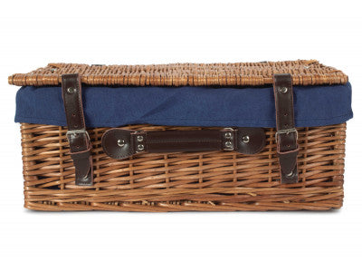 18" Double Steamed Hamper with Navy Blue Lining